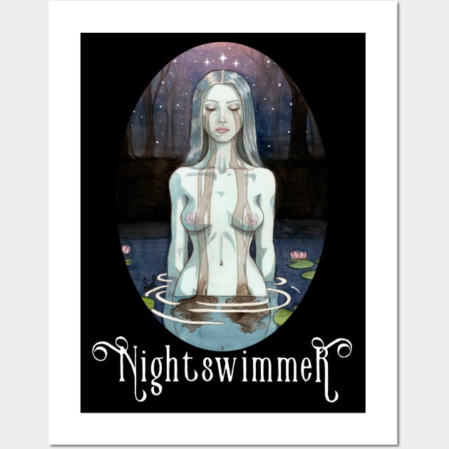 Nightswimmer (watercolor) Wall Art by SolDaathStore